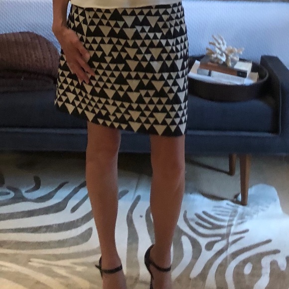 Black & White J Crew A-Line Above Knee Skirt 10 🆕 - Picture 3 of 8